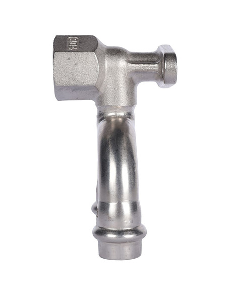 Угольник проходной с креплением ROMMER 15х1/2" ВР для нержавеющих труб пресс