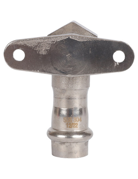 Угольник с креплением ROMMER 15х1/2" ВР для нержавеющих труб пресс