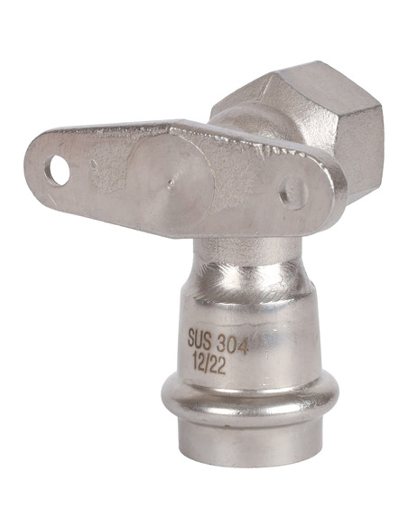 Угольник с креплением ROMMER 22х1/2" ВР для нержавеющих труб пресс