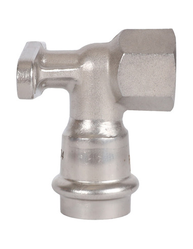 Угольник с креплением ROMMER 22х1/2" ВР для нержавеющих труб пресс