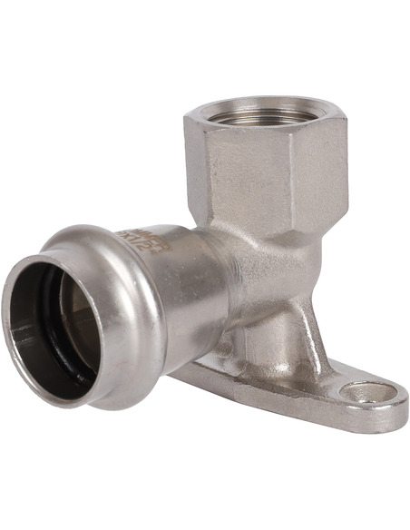 Угольник с креплением ROMMER 22х1/2" ВР для нержавеющих труб пресс