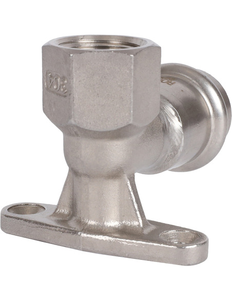 Угольник с креплением ROMMER 22х1/2" ВР для нержавеющих труб пресс