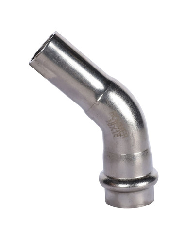 Угольник однораструбный ROMMER 18х45° для нержавеющих труб пресс