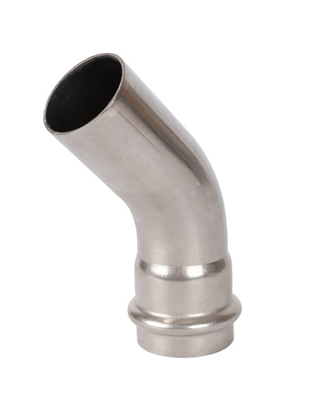 Угольник однораструбный ROMMER 42х45° для нержавеющих труб пресс