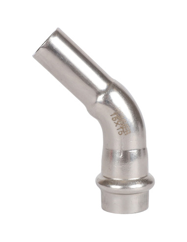 Угольник однораструбный ROMMER 15х45° для нержавеющих труб пресс