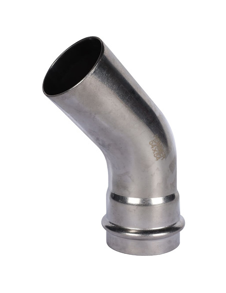 Угольник однораструбный ROMMER 54х45° для нержавеющих труб пресс