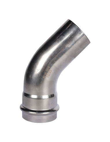 Угольник однораструбный ROMMER 54х45° для нержавеющих труб пресс