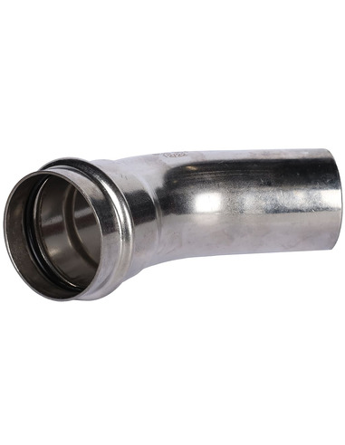 Угольник однораструбный ROMMER 54х45° для нержавеющих труб пресс