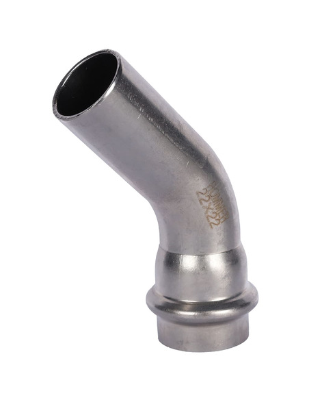 Угольник однораструбный ROMMER 22х45° для нержавеющих труб пресс