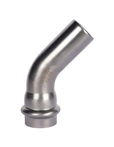 Угольник однораструбный ROMMER 22х45° для нержавеющих труб пресс