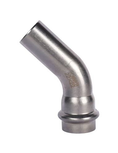 Угольник однораструбный ROMMER 22х45° для нержавеющих труб пресс