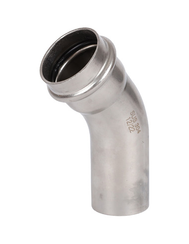 Угольник однораструбный ROMMER 35х45° для нержавеющих труб пресс