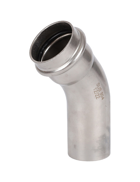 Угольник однораструбный ROMMER 35х45° для нержавеющих труб пресс