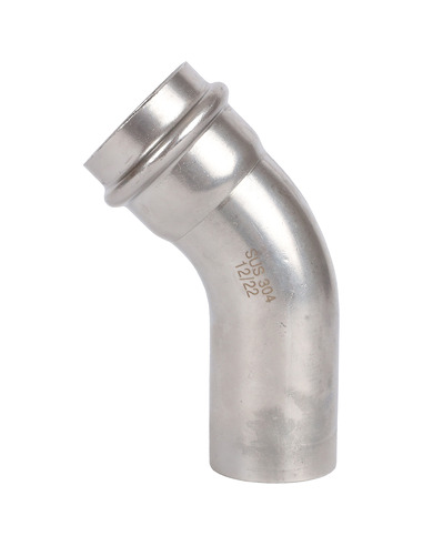 Угольник однораструбный ROMMER 35х45° для нержавеющих труб пресс