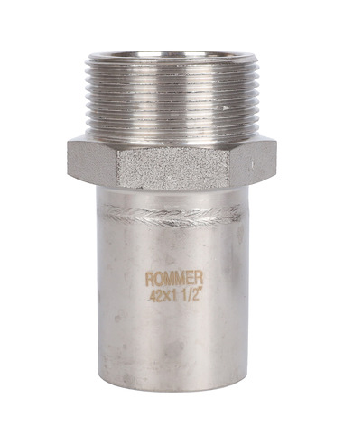 Вставка переходная ROMMER 42x1 1/2" НР для нержавеющих труб пресс