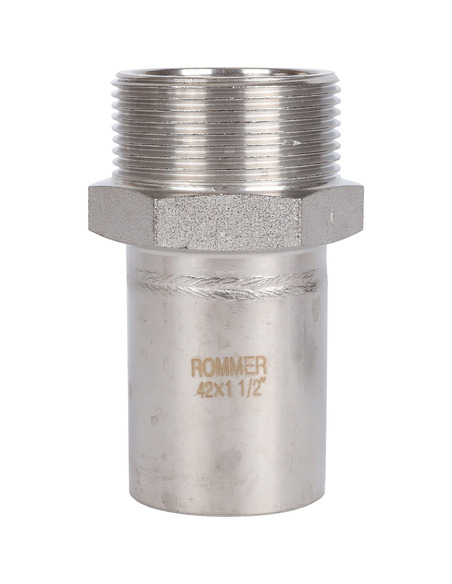 Вставка переходная ROMMER 42x1 1/2" НР для нержавеющих труб пресс
