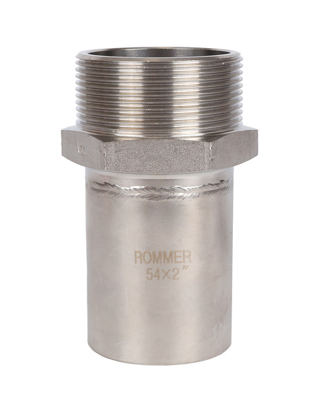Вставка переходная ROMMER 54x2" НР для нержавеющих труб пресс