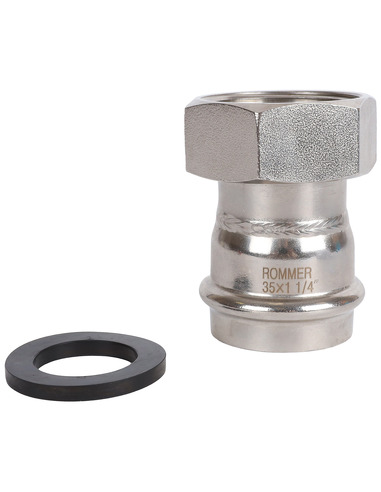 Переходник с накидной гайкой ROMMER 35x1 1/4" ВР для нержавеющих труб пресс