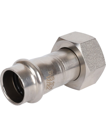 Переходник с накидной гайкой ROMMER 18x3/4" ВР для нержавеющих труб пресс