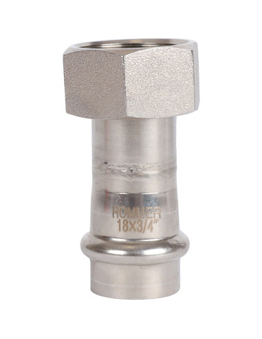 Переходник с накидной гайкой ROMMER 18x3/4" ВР для нержавеющих труб пресс
