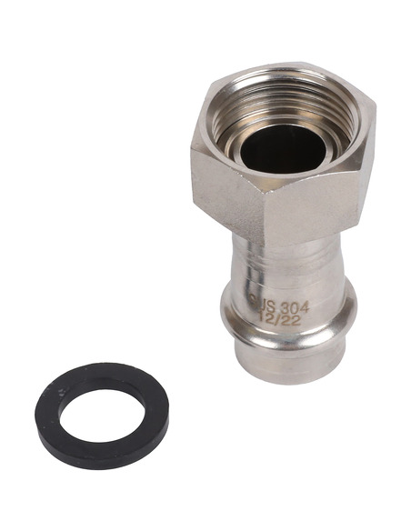 Переходник с накидной гайкой ROMMER 18x3/4" ВР для нержавеющих труб пресс