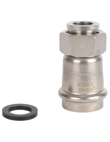 Переходник с накидной гайкой ROMMER 28x3/4" ВР для нержавеющих труб пресс
