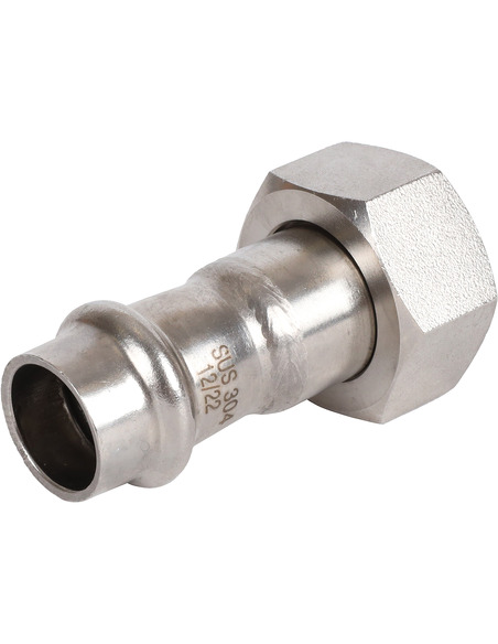 Переходник с накидной гайкой ROMMER 15x3/4" ВР для нержавеющих труб пресс