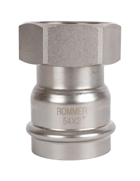 Переходник с накидной гайкой ROMMER 54x2" ВР для нержавеющих труб пресс