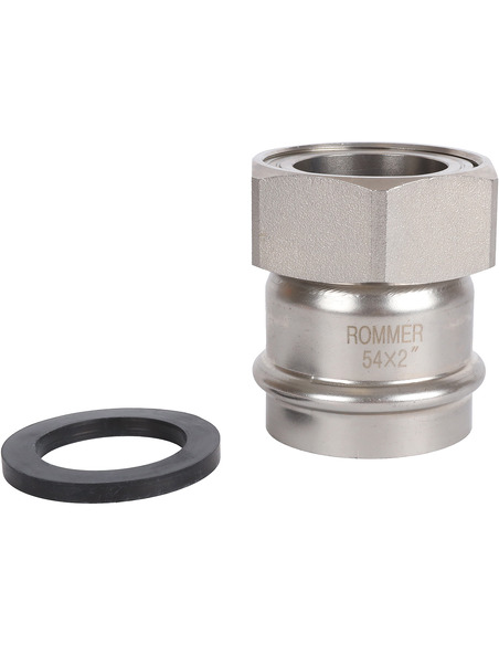 Переходник с накидной гайкой ROMMER 54x2" ВР для нержавеющих труб пресс