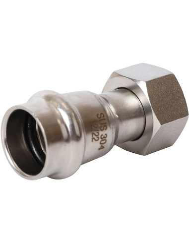 Переходник с накидной гайкой ROMMER 18x1/2" ВР для нержавеющих труб пресс