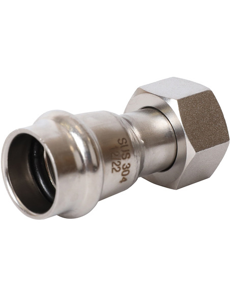 Переходник с накидной гайкой ROMMER 18x1/2" ВР для нержавеющих труб пресс