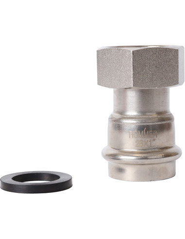 Переходник с накидной гайкой ROMMER 28x1" ВР для нержавеющих труб пресс