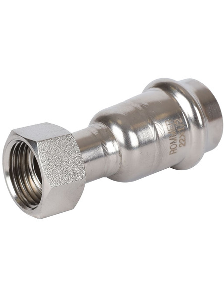 Переходник с накидной гайкой ROMMER 22x1/2" ВР для нержавеющих труб пресс
