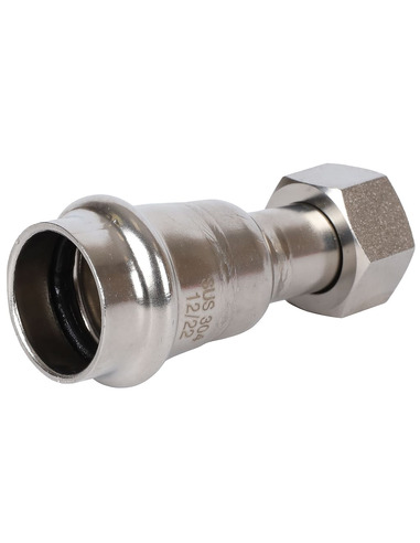 Переходник с накидной гайкой ROMMER 22x1/2" ВР для нержавеющих труб пресс