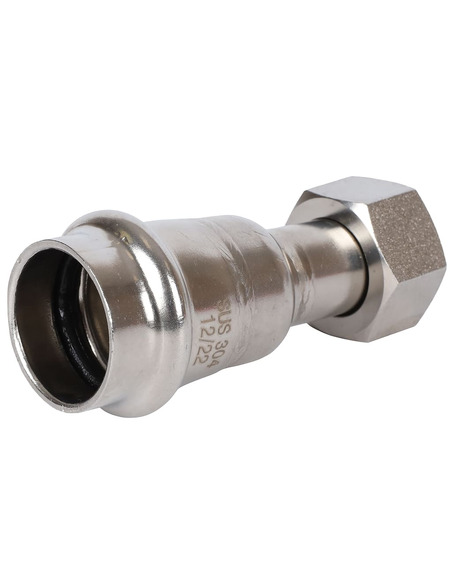 Переходник с накидной гайкой ROMMER 22x1/2" ВР для нержавеющих труб пресс