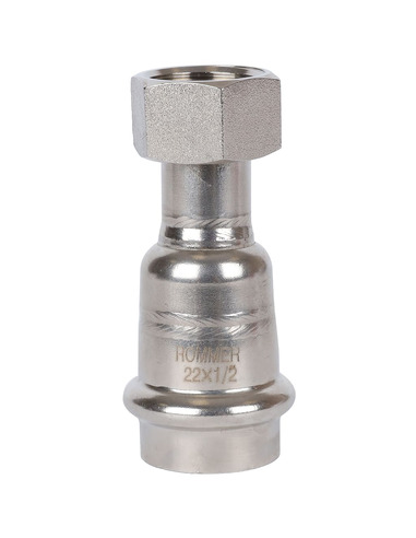Переходник с накидной гайкой ROMMER 22x1/2" ВР для нержавеющих труб пресс