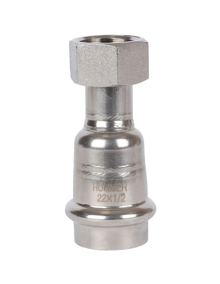 Переходник с накидной гайкой ROMMER 22x1/2" ВР для нержавеющих труб пресс