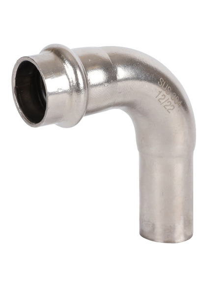 Угольник однораструбный ROMMER 18х90° для нержавеющих труб пресс