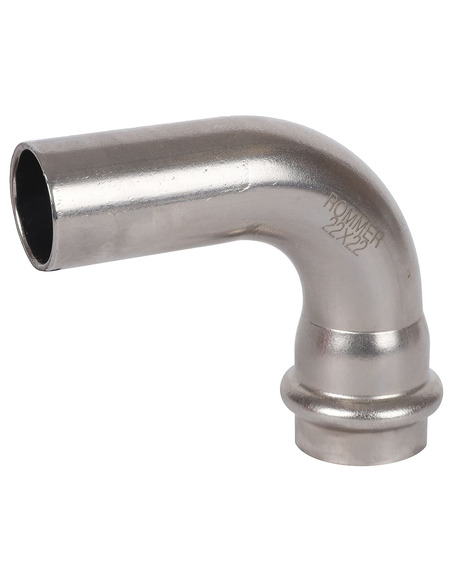 Угольник однораструбный ROMMER 22х90° для нержавеющих труб пресс