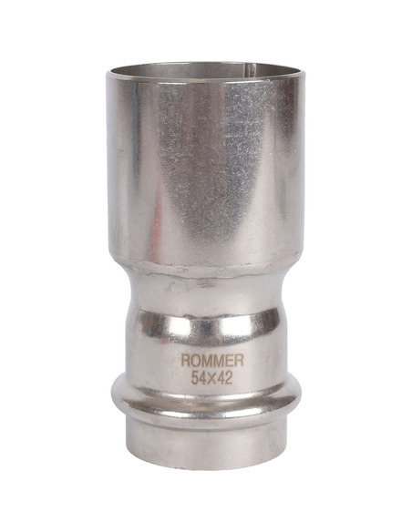Муфта переходная однораструбная ROMMER 54х42 для нержавеющих труб пресс