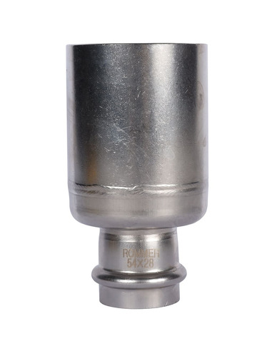 Муфта переходная однораструбная ROMMER 54х28 для нержавеющих труб пресс
