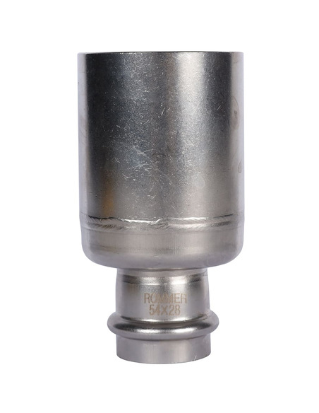 Муфта переходная однораструбная ROMMER 54х28 для нержавеющих труб пресс