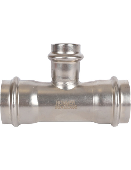 Тройник переходной ROMMER 35х22х35 для нержавеющих труб пресс