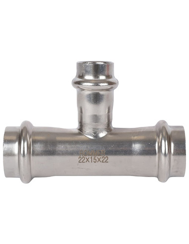 Тройник переходной ROMMER 22х15х22 для нержавеющих труб пресс
