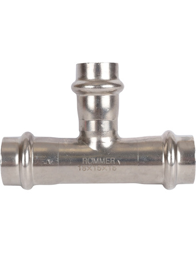 Тройник переходной ROMMER 18х15х18 для нержавеющих труб пресс