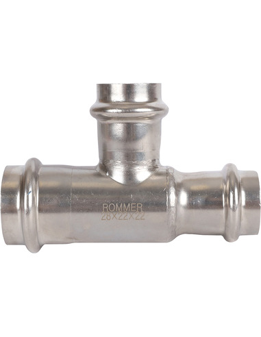 Тройник переходной ROMMER 28х22х22 для нержавеющих труб пресс