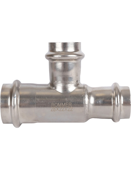Тройник переходной ROMMER 28х22х22 для нержавеющих труб пресс