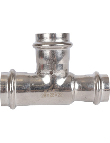 Тройник переходной ROMMER 28х28х22 для нержавеющих труб пресс