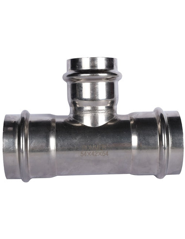 Тройник переходной ROMMER 54х42х54 для нержавеющих труб пресс