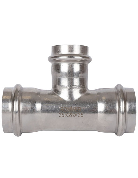 Тройник переходной ROMMER 35х28х35 для нержавеющих труб пресс